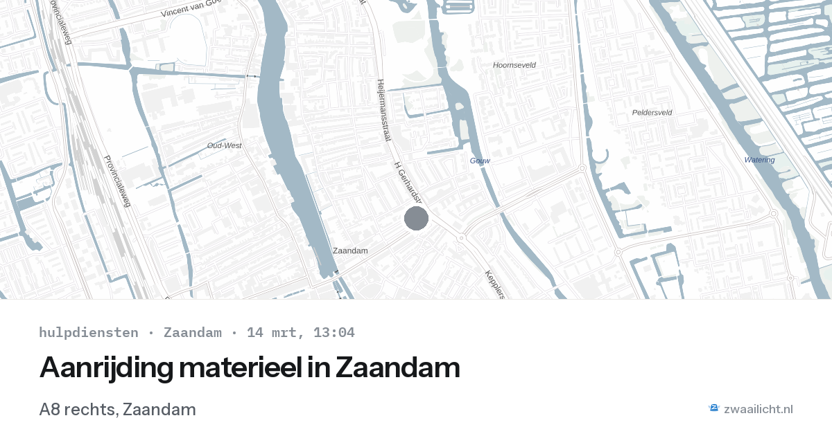 Aanrijding materieel in Zaandam — 14 mrt 2026