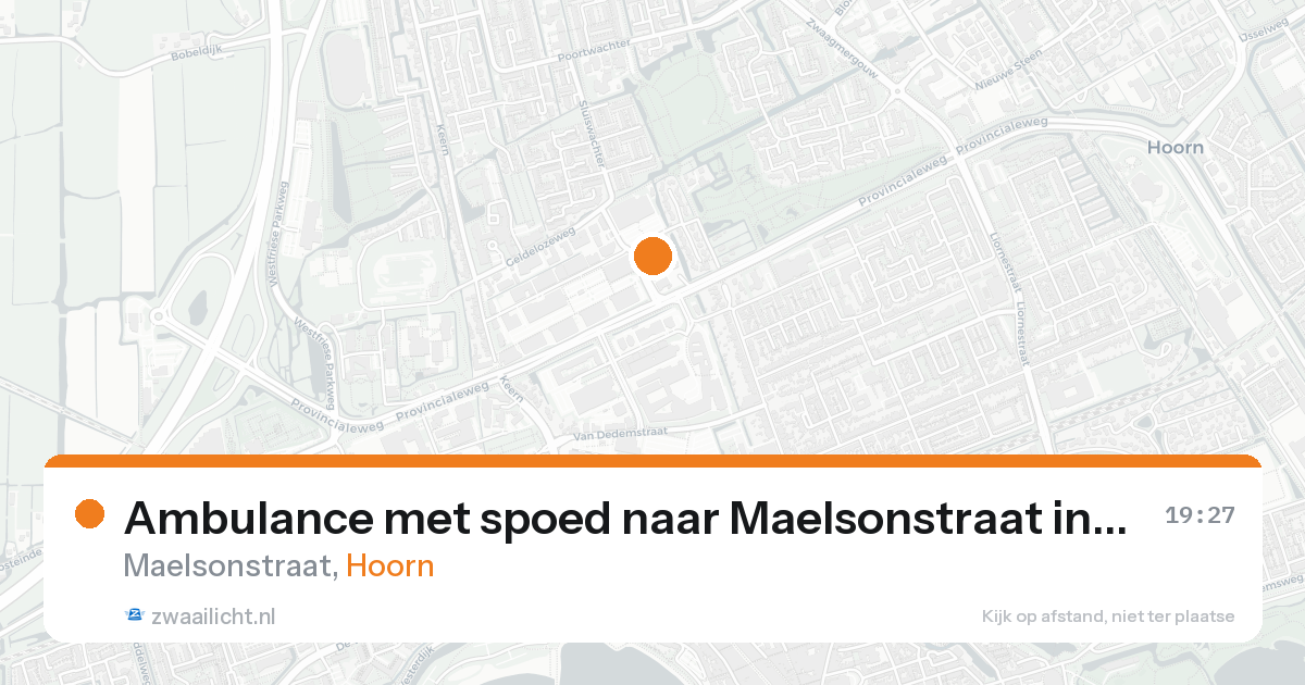 Ambulance met spoed naar Maelsonstraat in Hoorn — 23 aug 2026