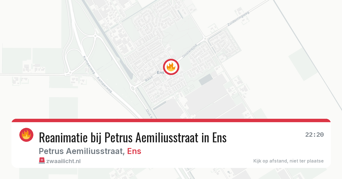 Reanimatie bij Petrus Aemiliusstraat in Ens — 3 aug 2026