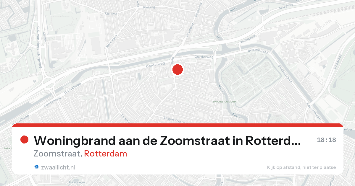 Woningbrand aan de Zoomstraat in Rotterdam — 16 aug 2026