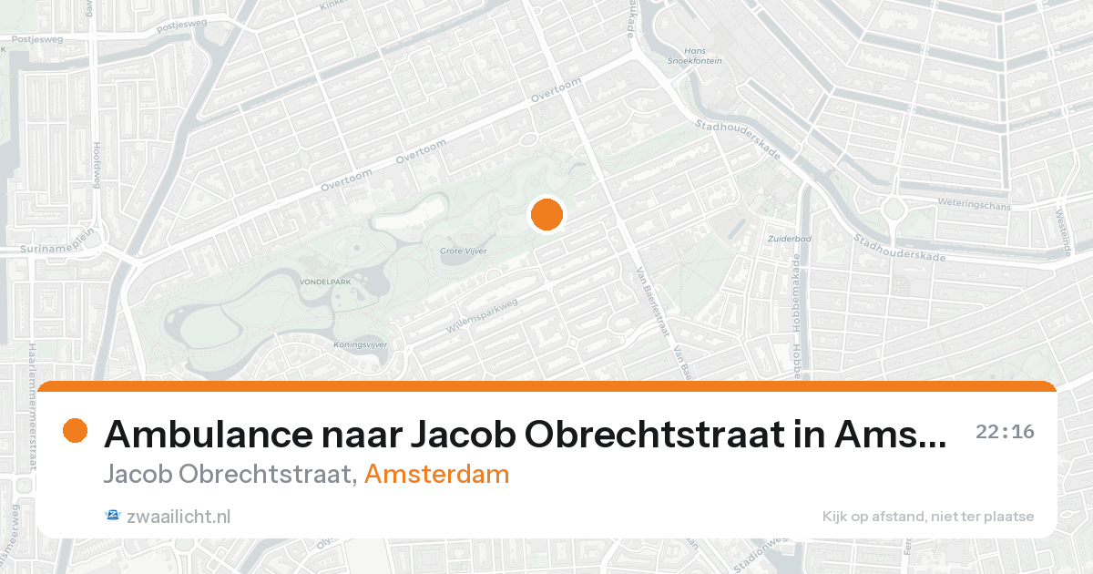 Ambulance naar Jacob Obrechtstraat in Amsterdam — 29 mei 2026