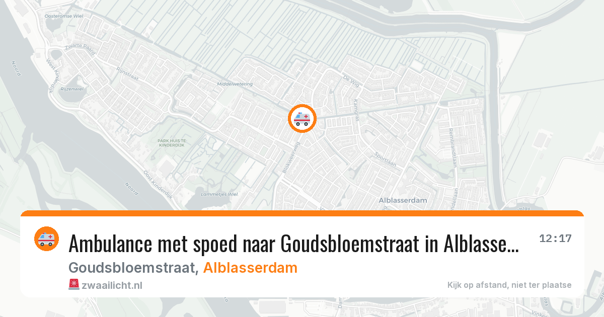 Ambulance met spoed naar Goudsbloemstraat in Alblasserdam — 16 jul 2026