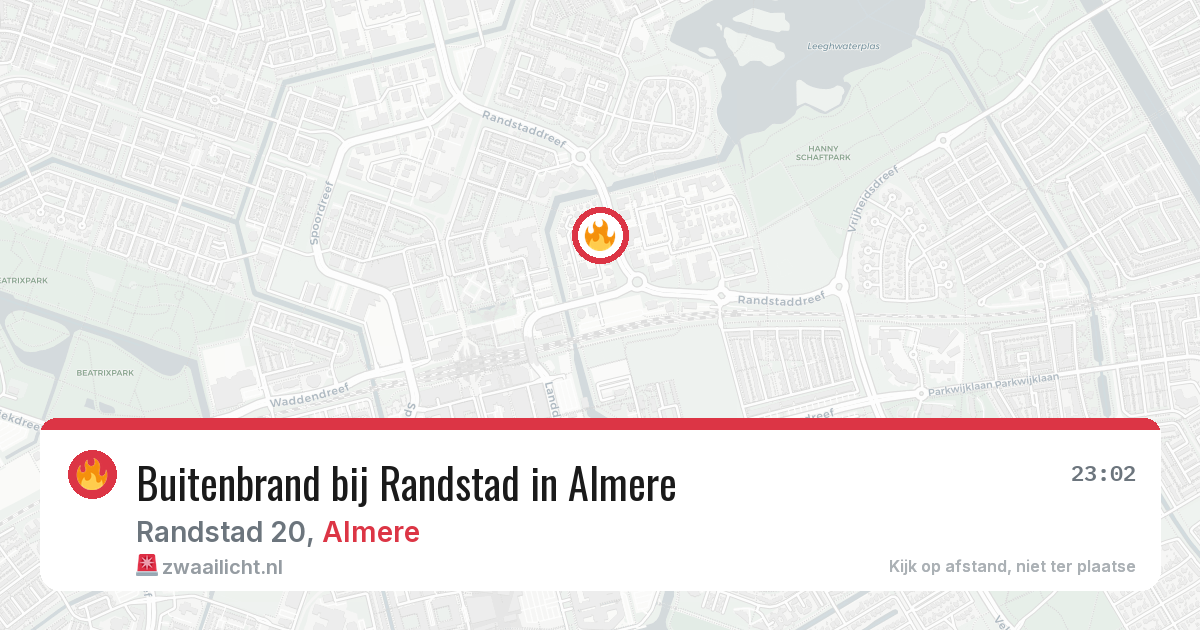 Buitenbrand bij Randstad in Almere — 12 apr 2026