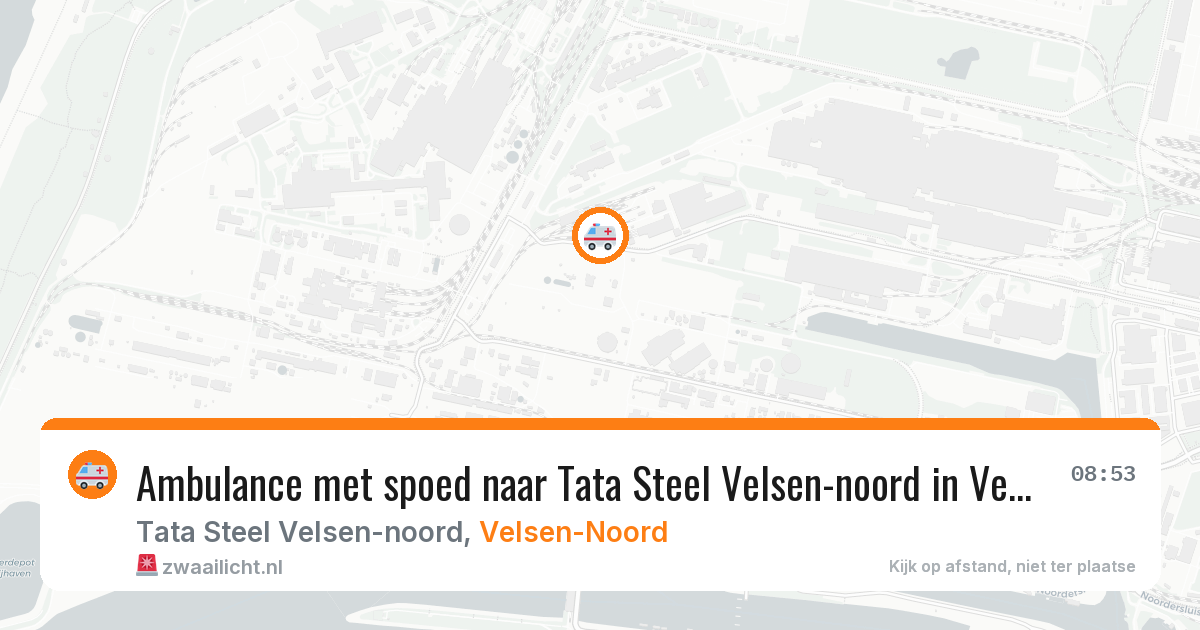 Ambulance met spoed naar Tata Steel Velsen-noord in Velsen-Noord — 12 aug 2026