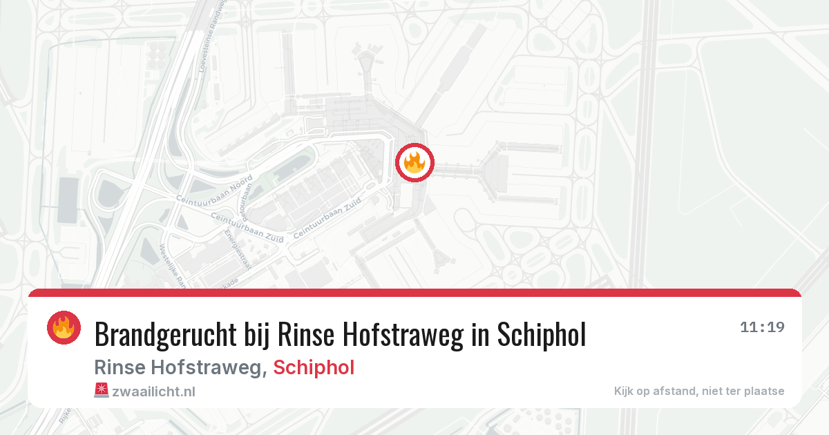 Brandgerucht bij Rinse Hofstraweg in Schiphol — 25 jun 2026