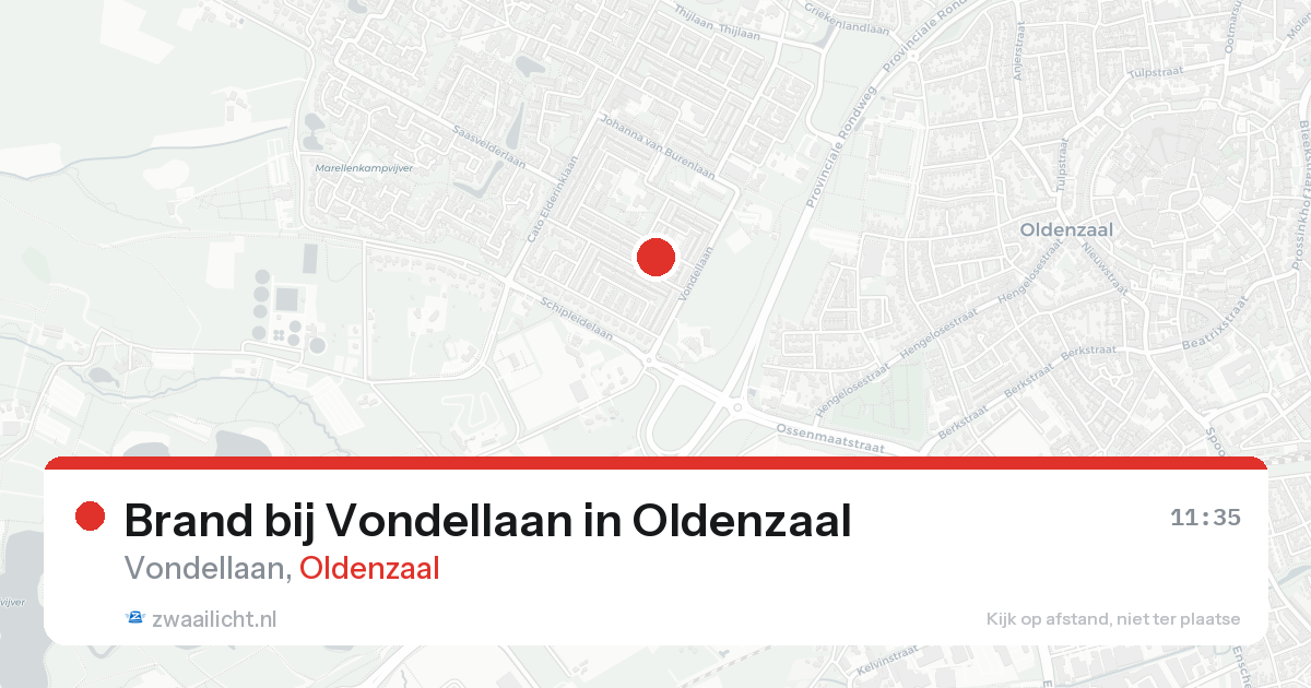 Brand bij Vondellaan in Oldenzaal — 5 aug 2026