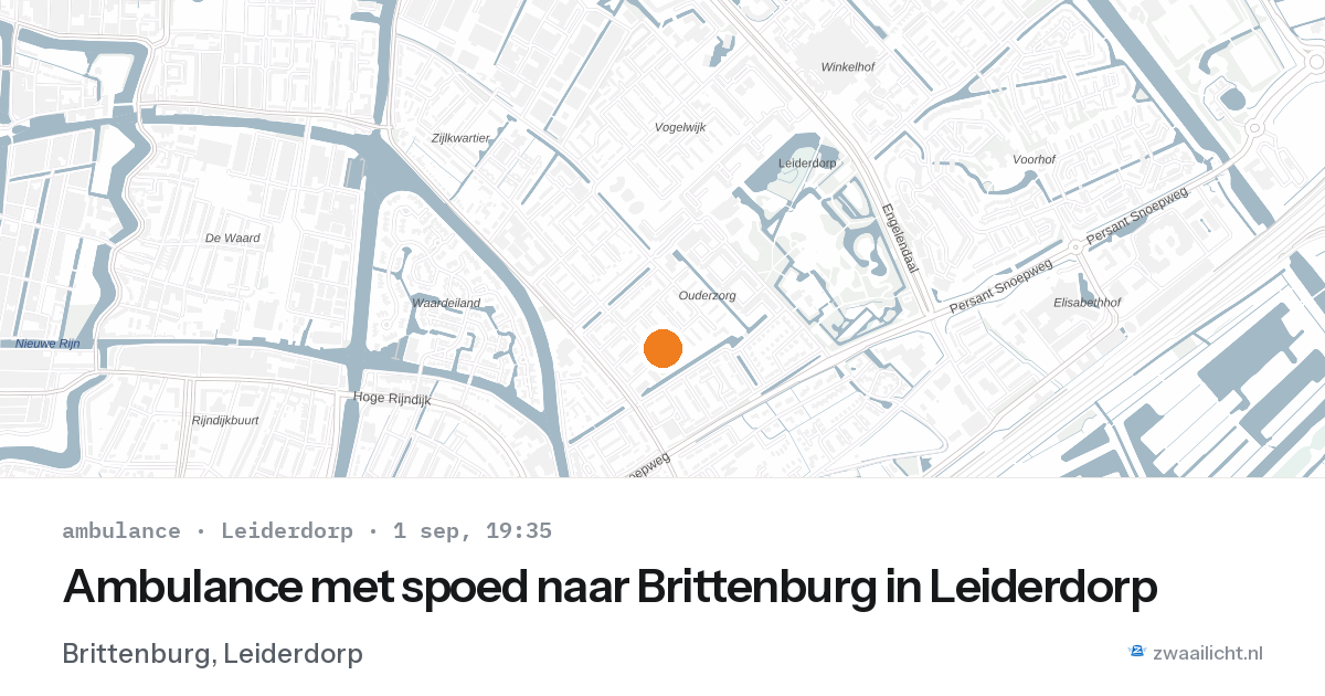Ambulance met spoed naar Brittenburg in Leiderdorp — 1 sep 2026