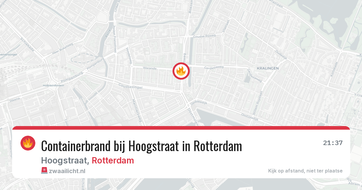 Containerbrand bij Hoogstraat in Rotterdam — 30 mei 2026