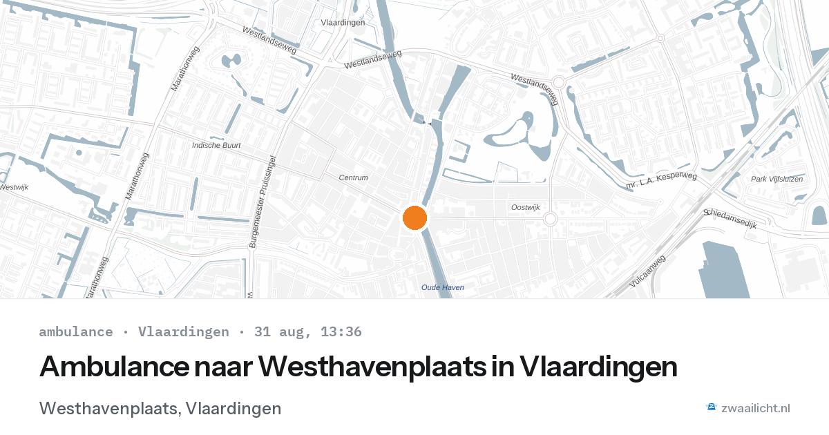 Ambulance naar Westhavenplaats in Vlaardingen — 31 aug 2026