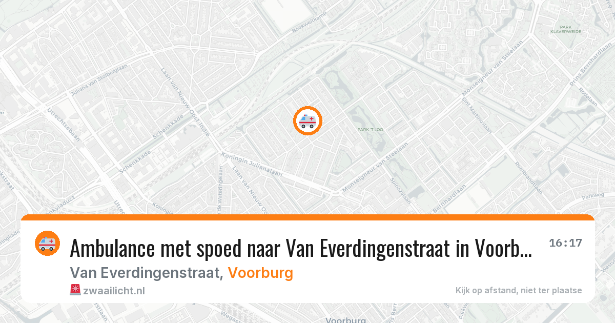 Ambulance met spoed naar Van Everdingenstraat in Voorburg — 16 apr 2026