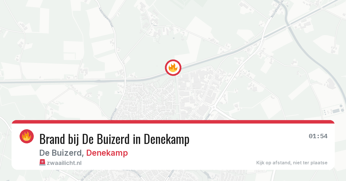 Brand bij De Buizerd in Denekamp — 14 mei 2026