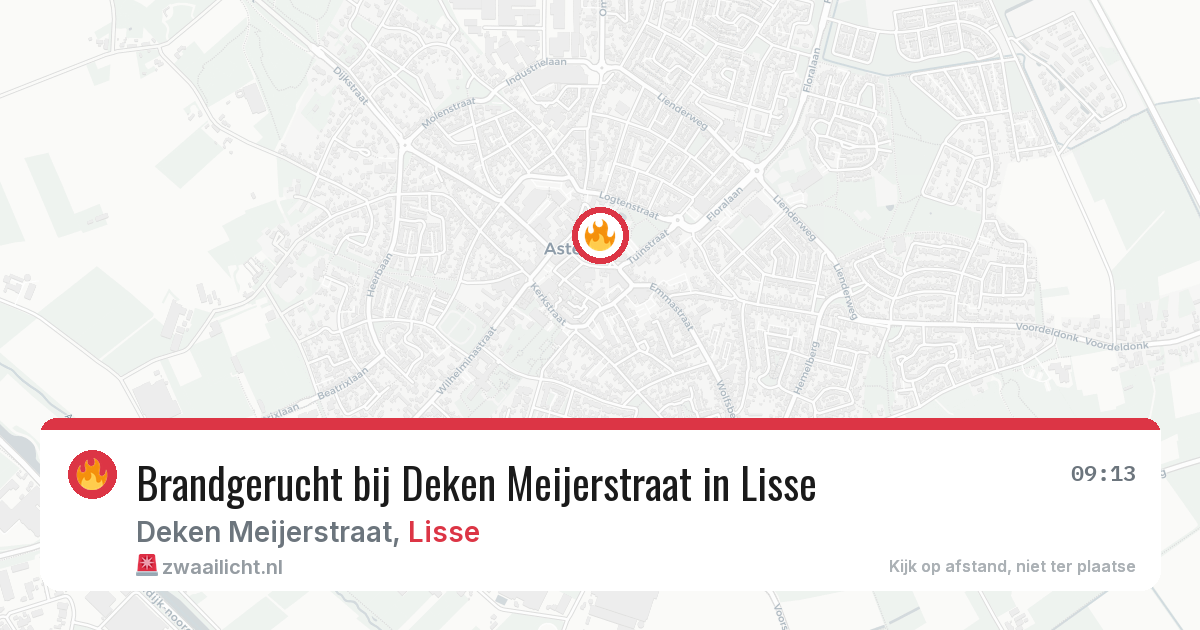 Brandgerucht bij Deken Meijerstraat in Lisse — 8 mei 2026