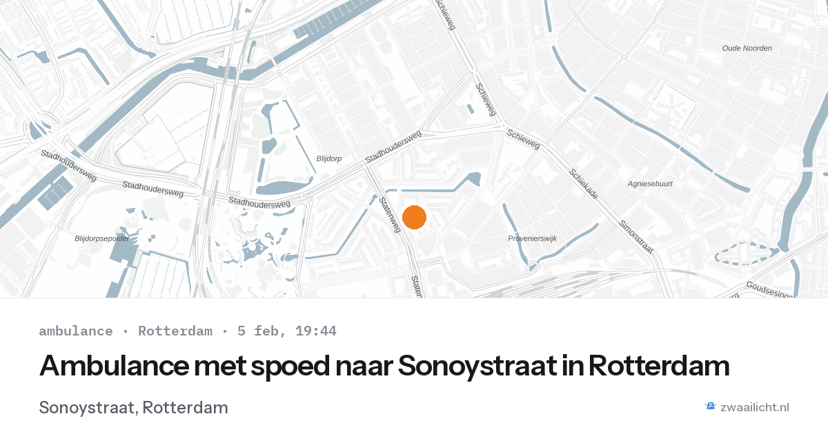 Ambulance met spoed naar Sonoystraat in Rotterdam — 5 feb 2026