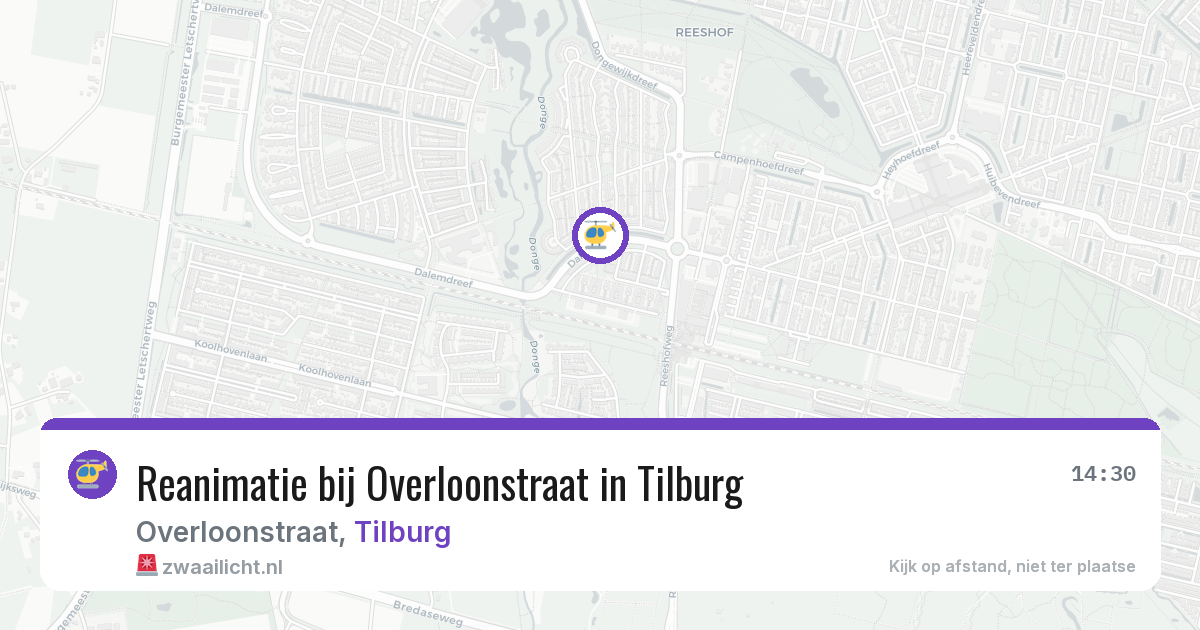 Reanimatie bij Overloonstraat in Tilburg — 14 jul 2026