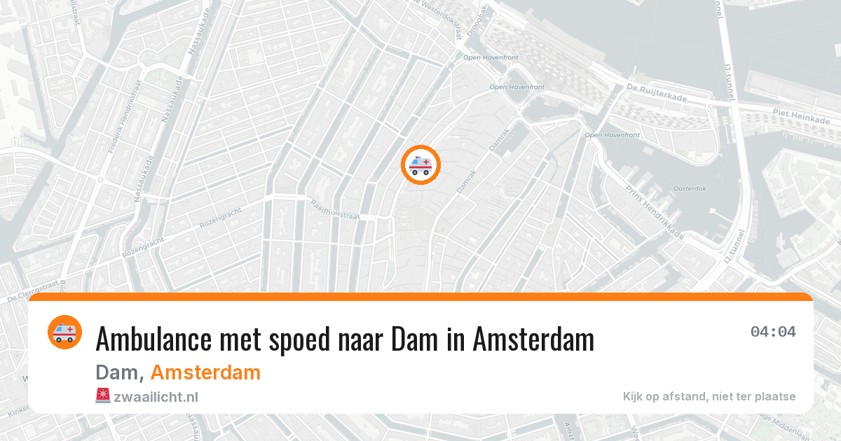 Ambulance met spoed naar Dam in Amsterdam — 7 aug 2026