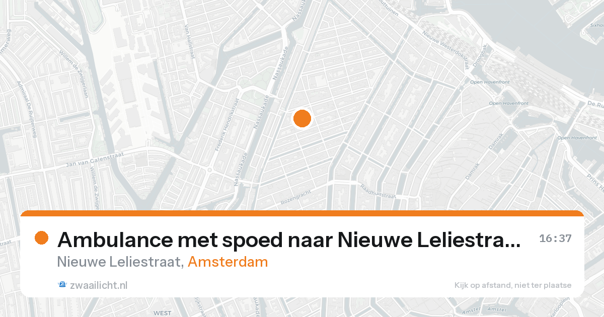 Ambulance met spoed naar Nieuwe Leliestraat in Amsterdam — 25 aug 2026