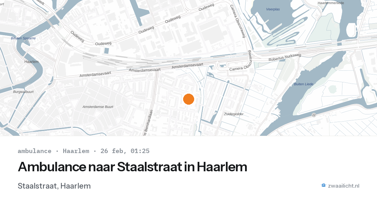 Ambulance naar Staalstraat in Haarlem — 26 feb 2026