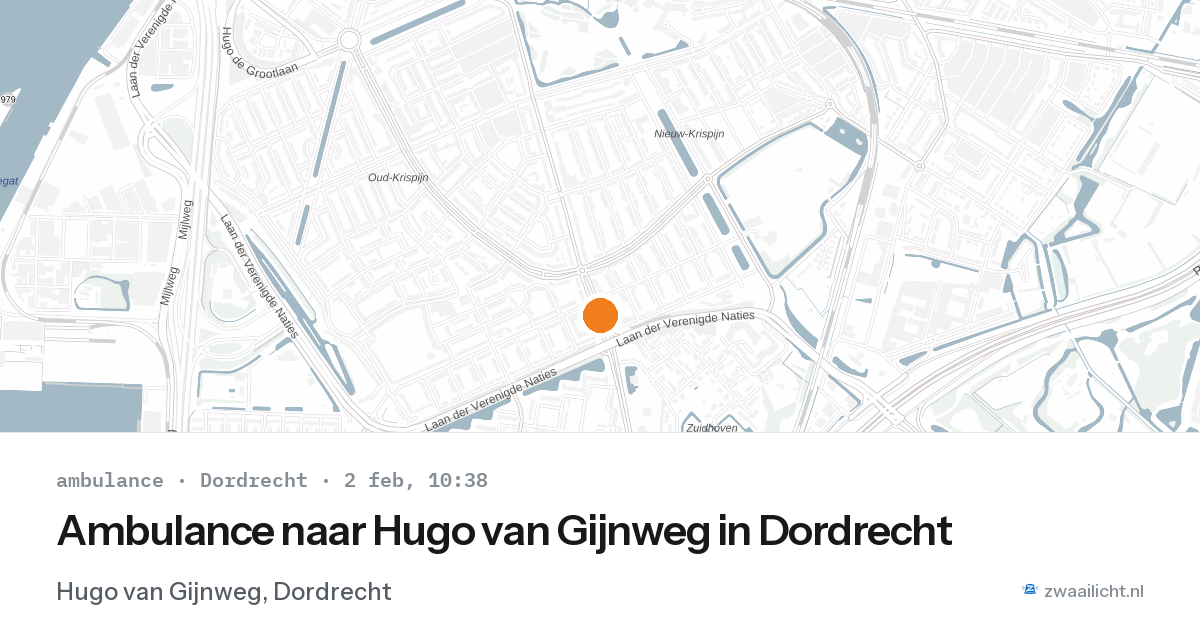 Ambulance naar Hugo van Gijnweg in Dordrecht — 2 feb 2026