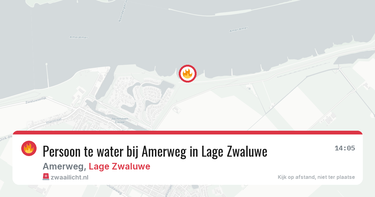 Persoon te water bij Amerweg in Lage Zwaluwe — 4 aug 2026