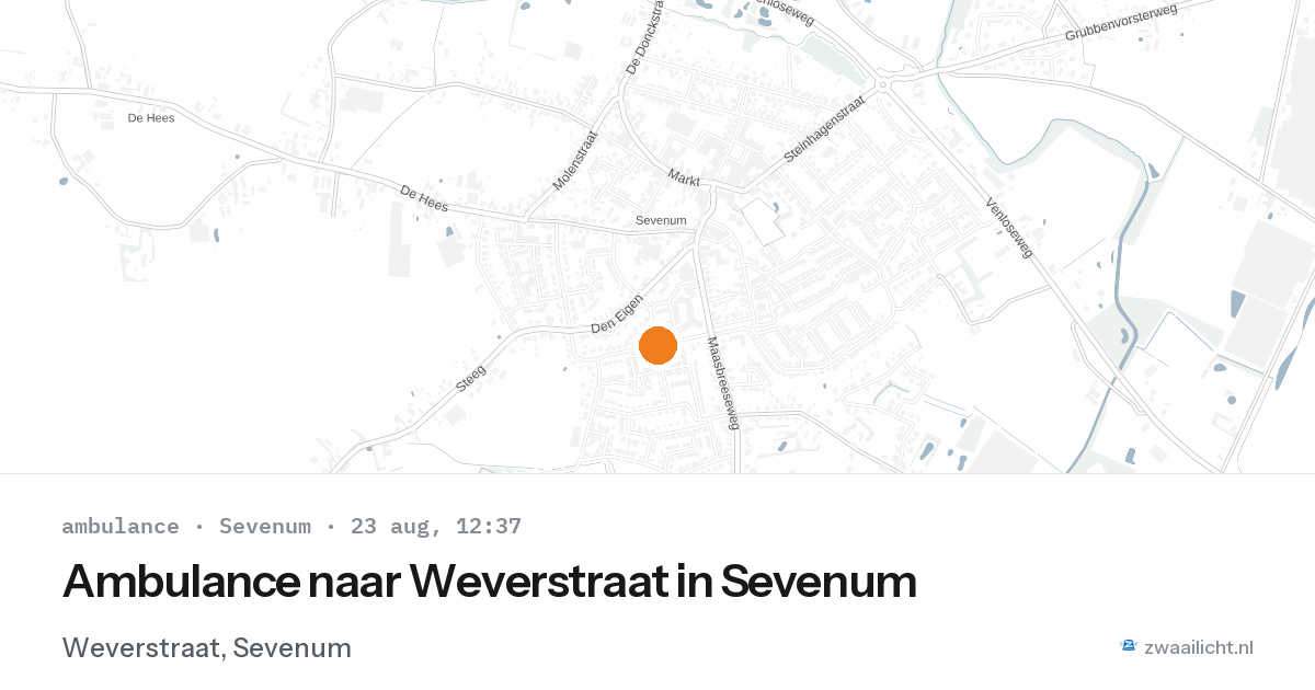 Ambulance naar Weverstraat in Sevenum — 23 aug 2026