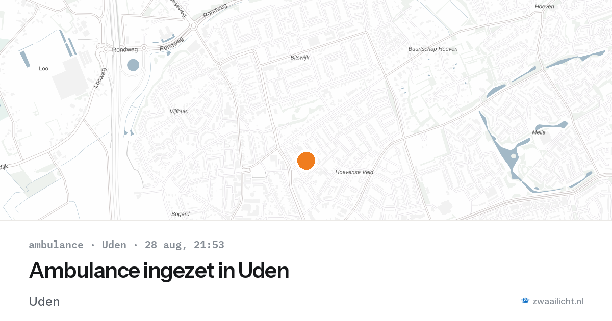 Ambulance ingezet in Uden — 28 aug 2026
