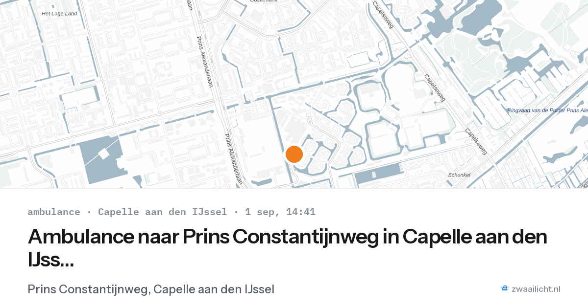 Ambulance naar Prins Constantijnweg in Capelle aan den IJssel — 1 sep 2026