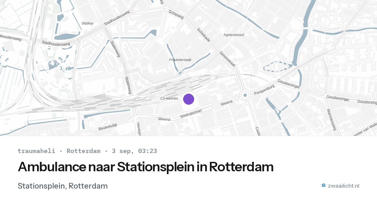 Ambulance naar Stationsplein in Rotterdam — 3 sep 2026
