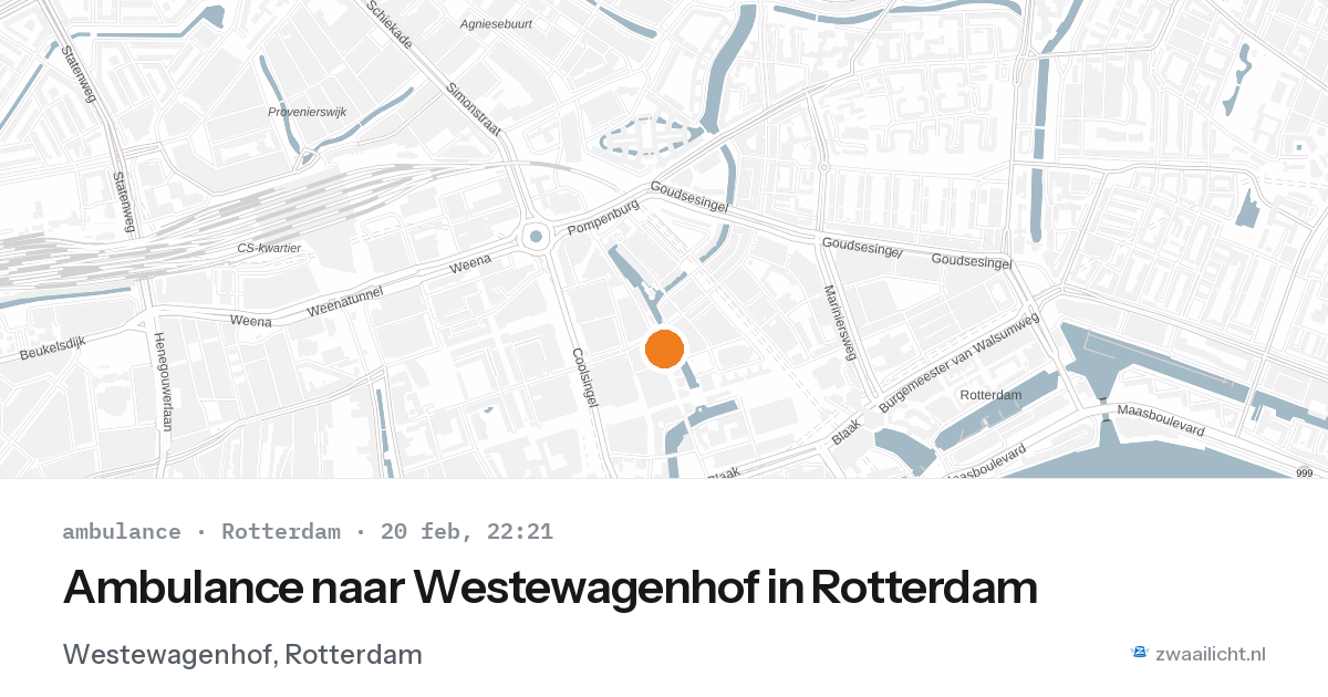 Ambulance naar Westewagenhof in Rotterdam — 20 feb 2026