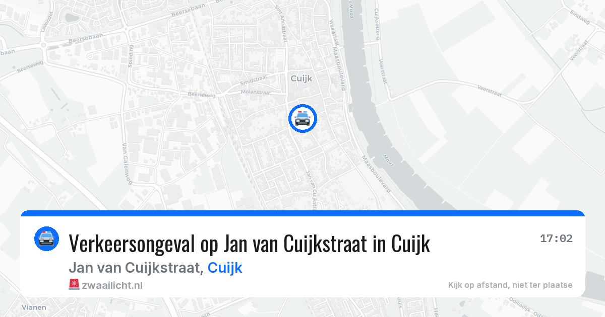Verkeersongeval op Jan van Cuijkstraat in Cuijk — 2 apr 2026