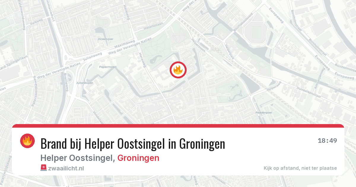 Brand bij Helper Oostsingel in Groningen — 3 jul 2026
