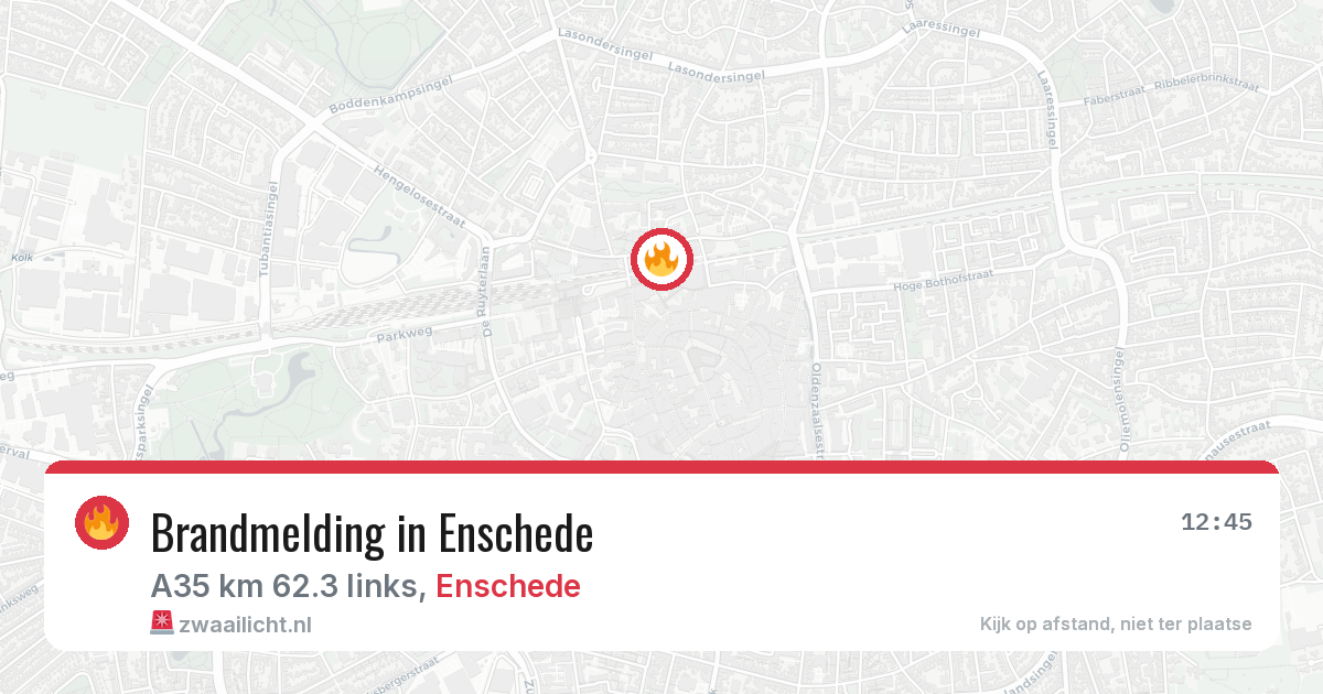 Brandmelding in Enschede — 10 aug 2026