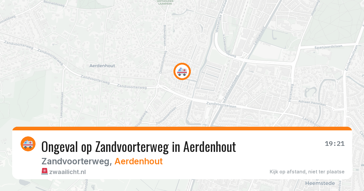 Ongeval op Zandvoorterweg in Aerdenhout — 23 apr 2026