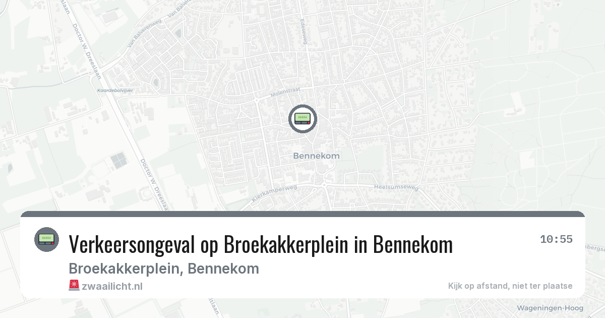 Verkeersongeval op Broekakkerplein in Bennekom — 6 aug 2026