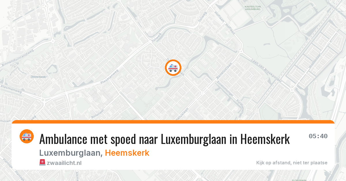Ambulance met spoed naar Luxemburglaan in Heemskerk — 21 apr 2026