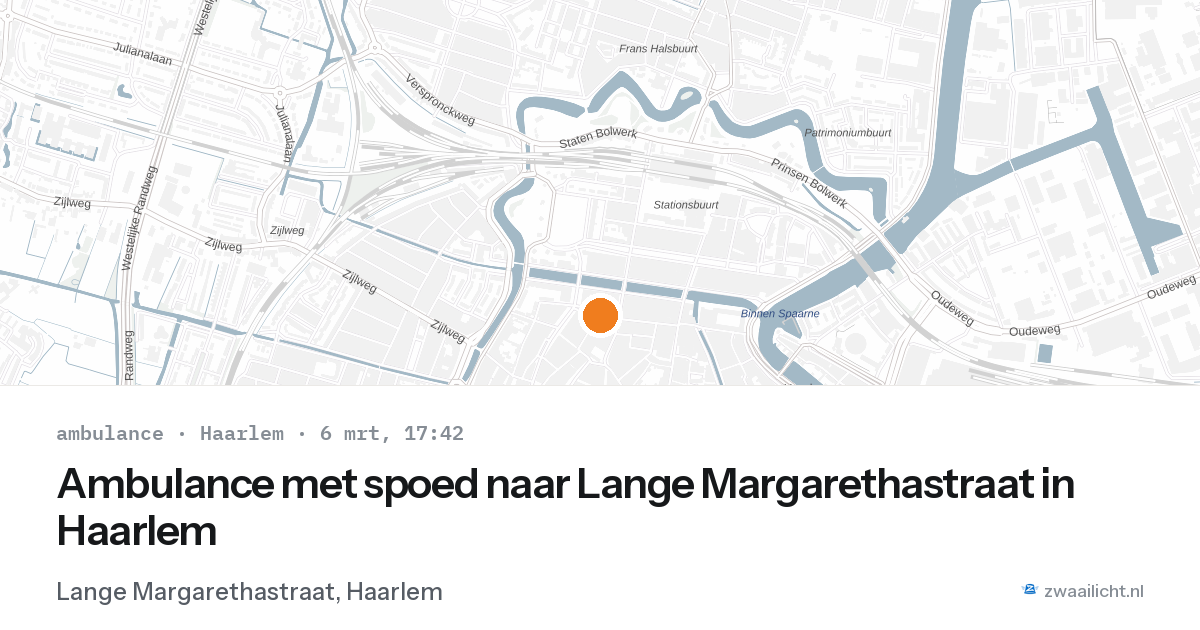 Ambulance met spoed naar Lange Margarethastraat in Haarlem — 6 mrt 2026