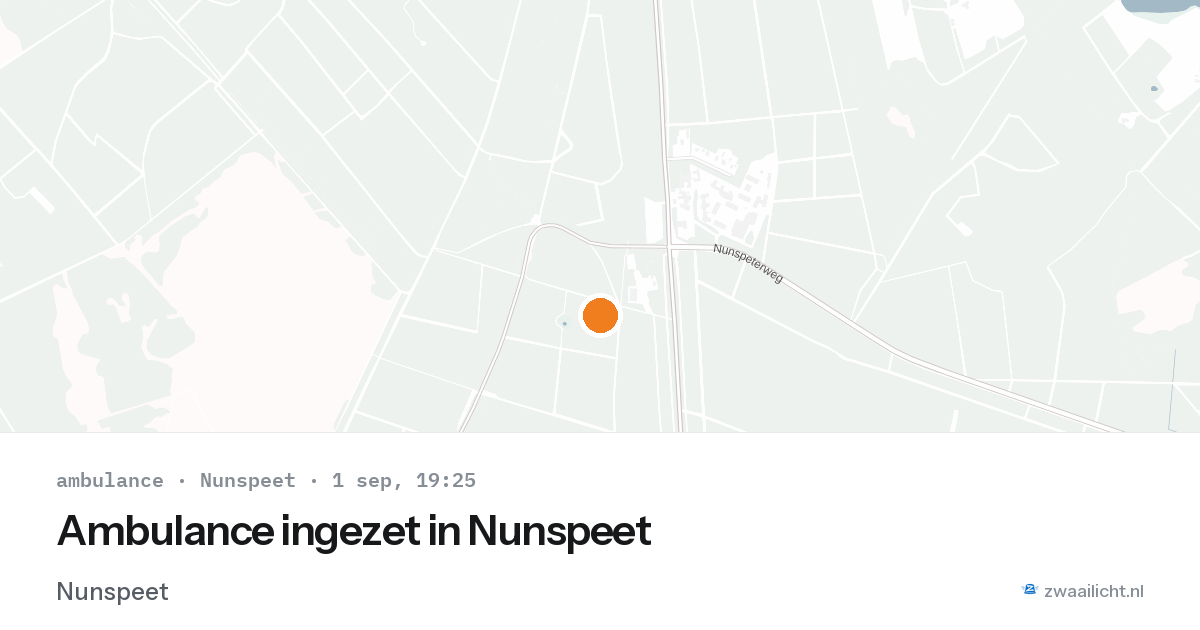 Ambulance ingezet in Nunspeet — 1 sep 2026