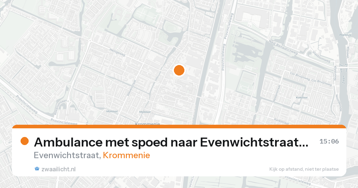 Ambulance met spoed naar Evenwichtstraat in Krommenie — 24 aug 2026