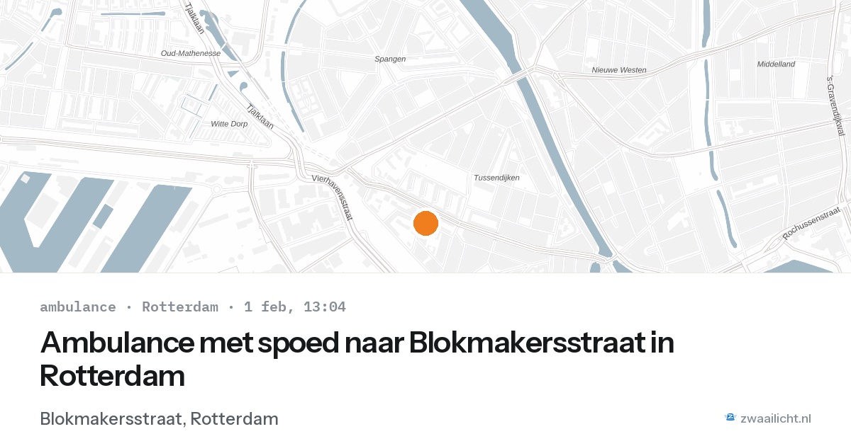 Ambulance met spoed naar Blokmakersstraat in Rotterdam — 1 feb 2026