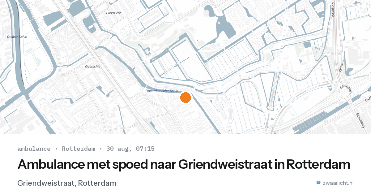 Ambulance met spoed naar Griendweistraat in Rotterdam — 30 aug 2026