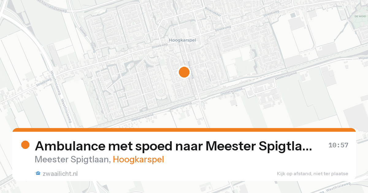 Ambulance met spoed naar Meester Spigtlaan in Hoogkarspel — 15 aug 2026
