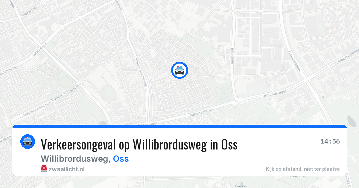 Verkeersongeval op Willibrordusweg in Oss — 8 aug 2026