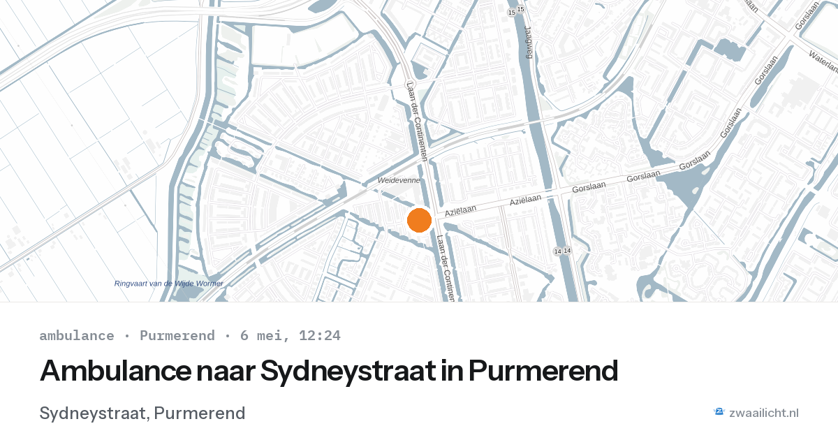 Ambulance naar Sydneystraat in Purmerend — 6 mei 2026