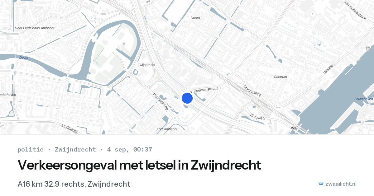 Verkeersongeval met letsel in Zwijndrecht — 3 sep 2026