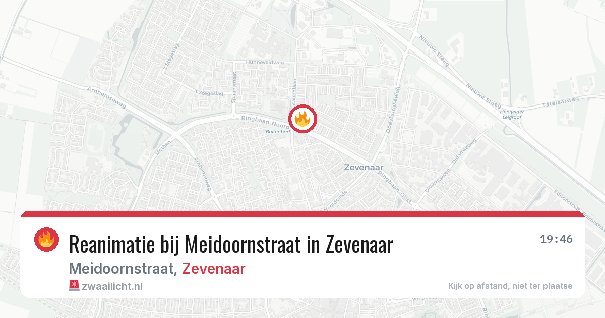 Reanimatie bij Meidoornstraat in Zevenaar — 6 aug 2026