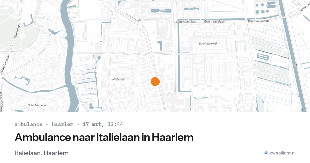 Ambulance naar Italielaan in Haarlem — 17 mrt 2026