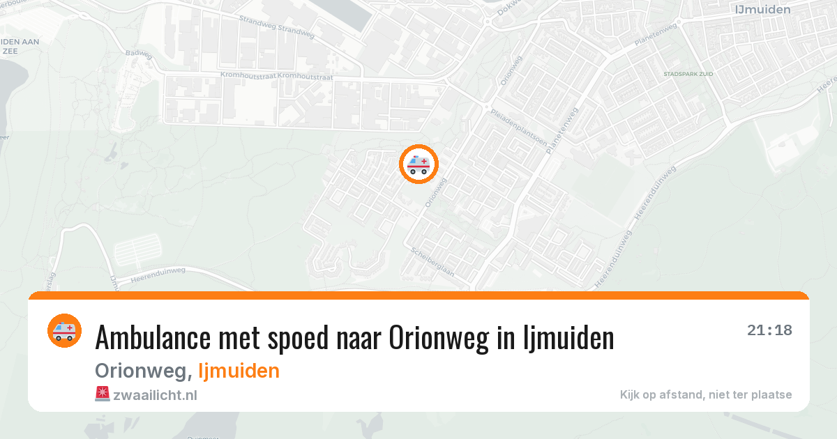 Ambulance met spoed naar Orionweg in Ijmuiden — 4 aug 2026