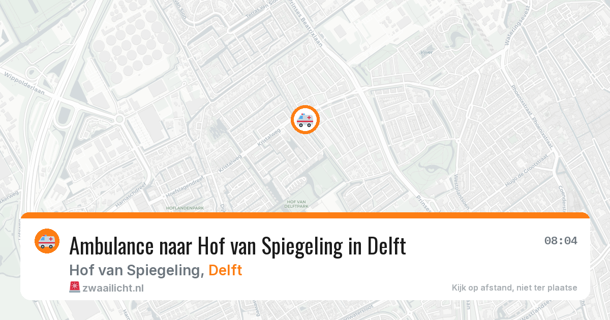 Ambulance naar Hof van Spiegeling in Delft — 25 mei 2026