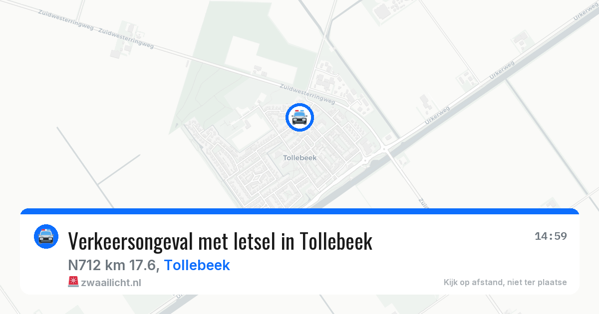 Verkeersongeval met letsel in Tollebeek — 17 apr 2026