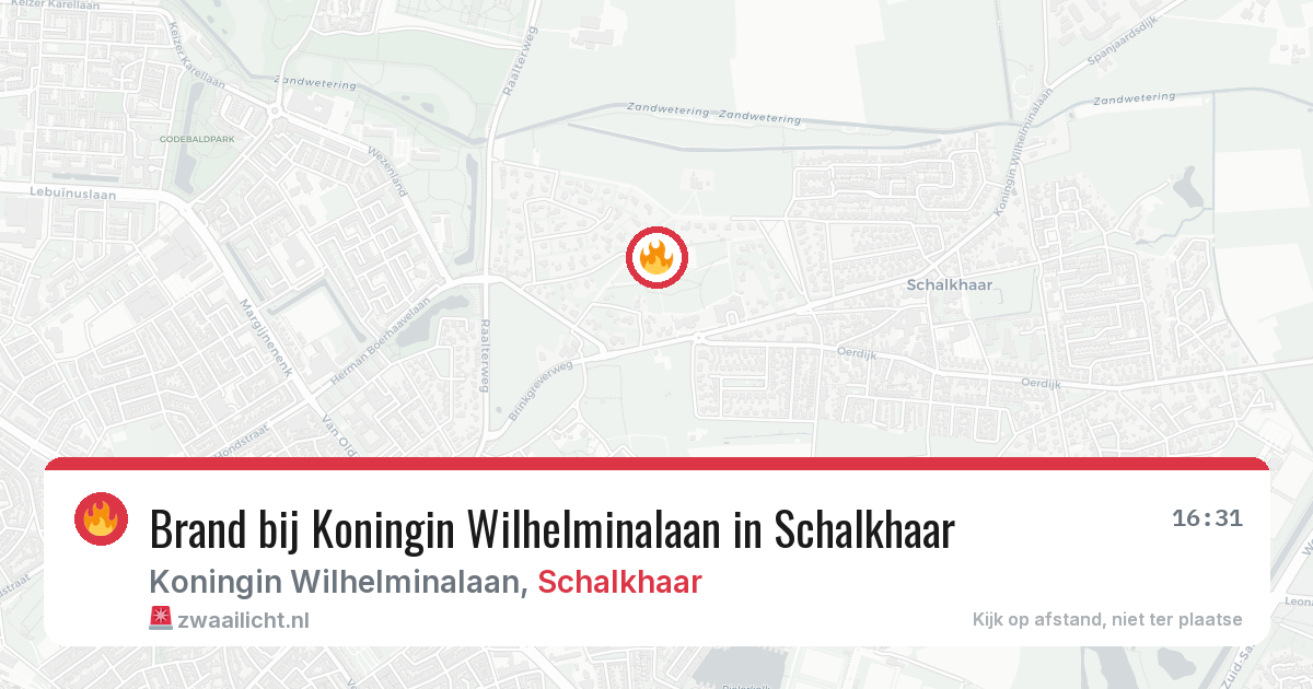 Brand bij Koningin Wilhelminalaan in Schalkhaar — 29 jun 2026