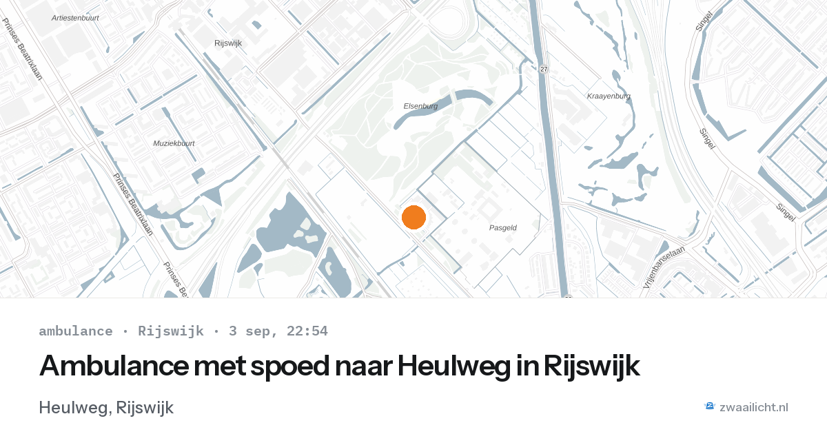 Ambulance met spoed naar Heulweg in Rijswijk — 3 sep 2026